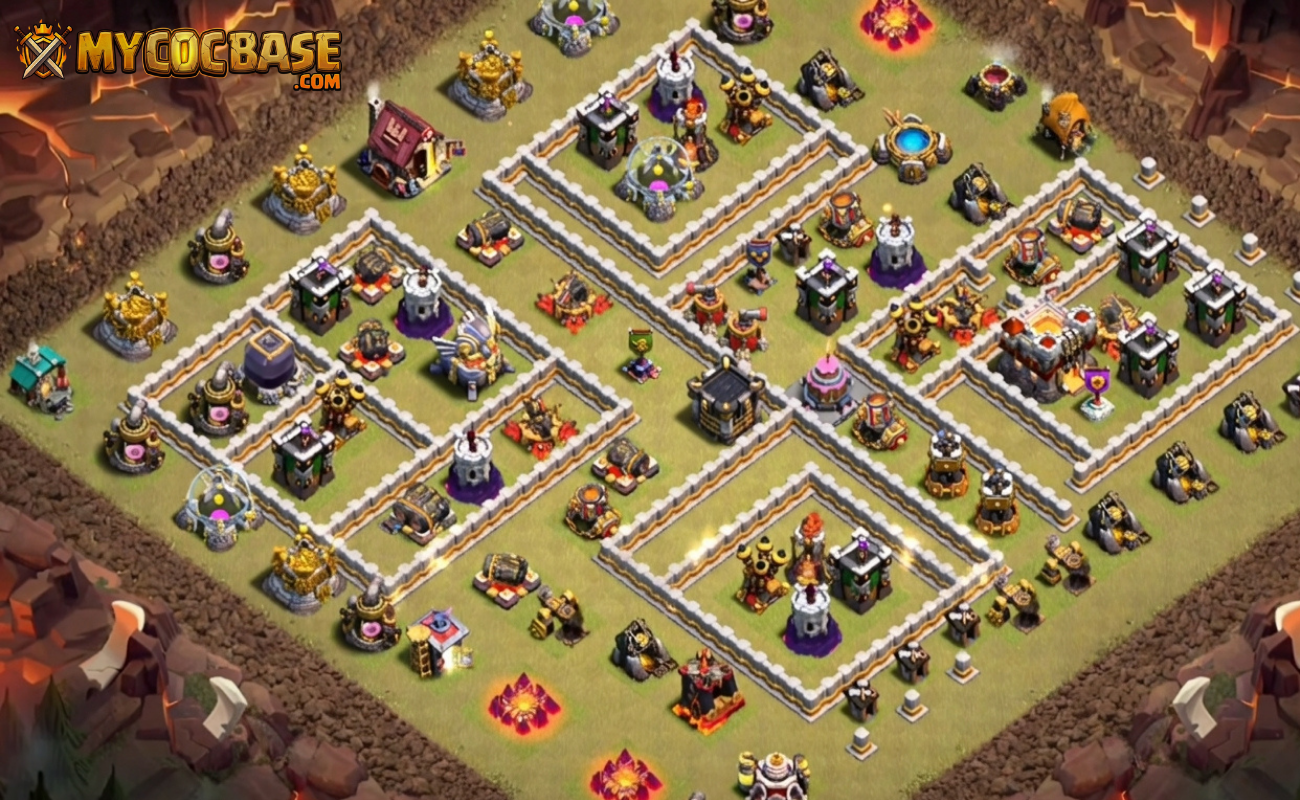 TH11 Make Life Difficult for the Enemy with Asymmetrical Layouts Anti-Three Battle Bases