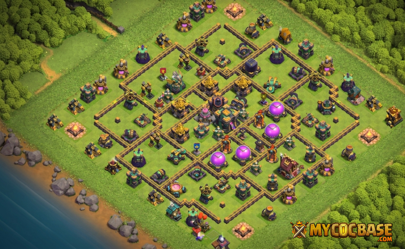 TH14 Farm Base with Anti-Air Defense Link